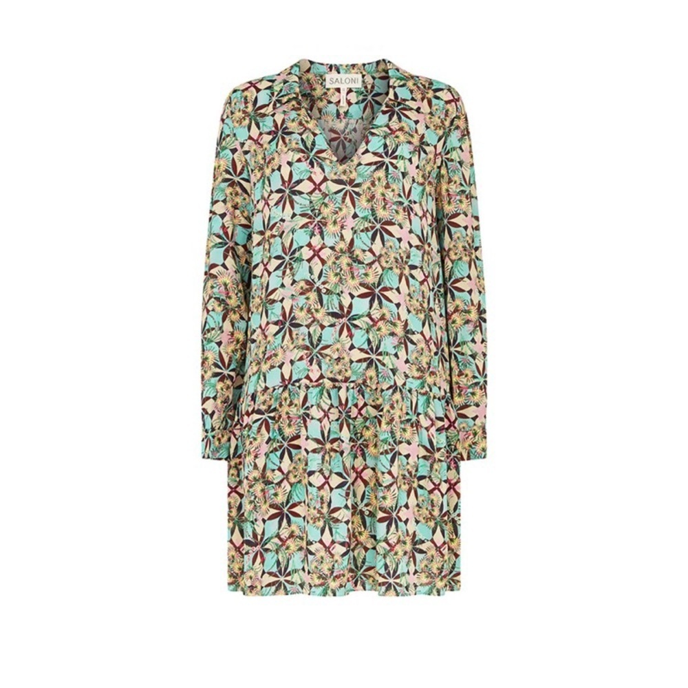 SALONI Jas B Dress In Flowering Tile - Picture 8 of 9